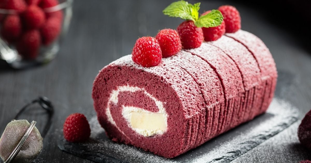 Raspberry Swirl Cake with Cream Cheese Filling