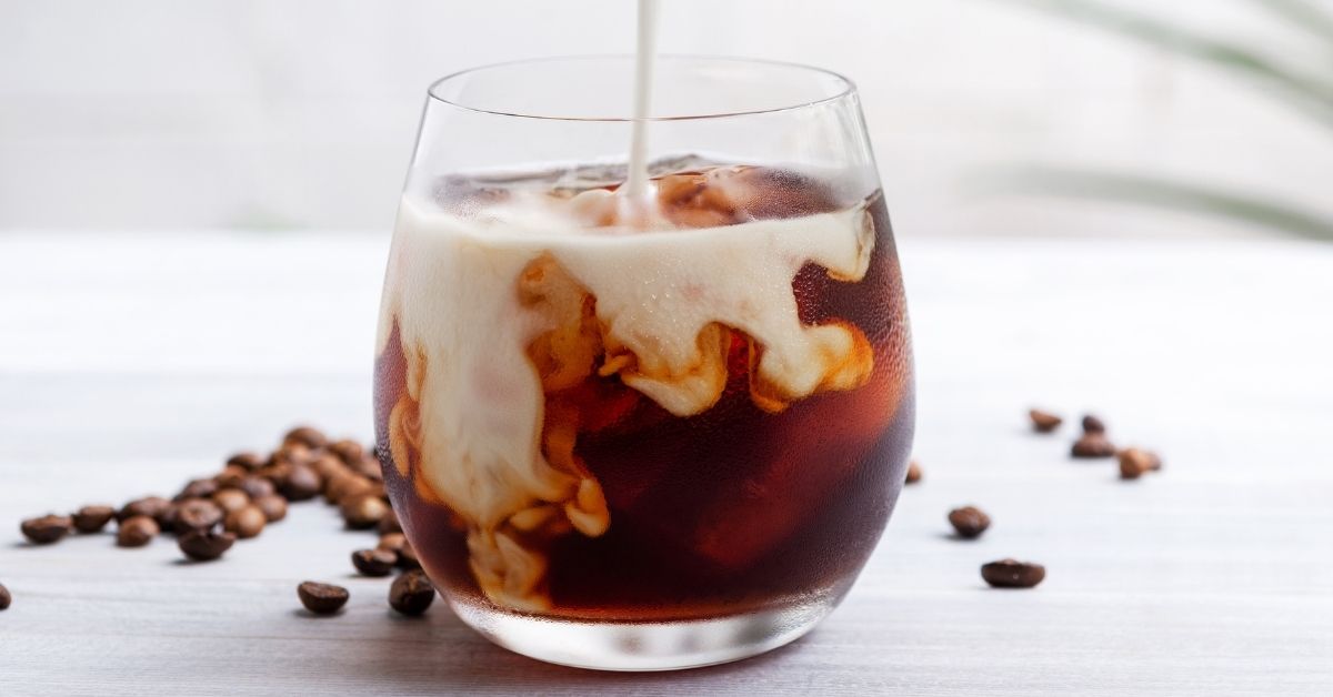 Refreshing Cold Brew Coffee with Milk in a Glass