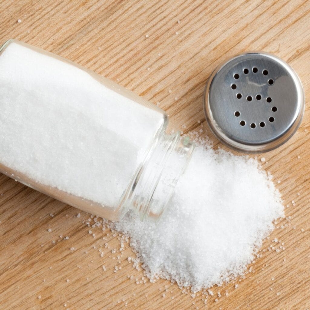 Salt on a Wooden Table