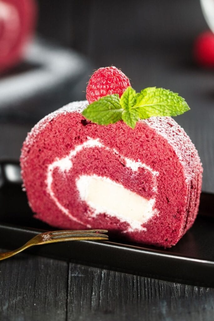 Slice of Raspberry Swirl Cake