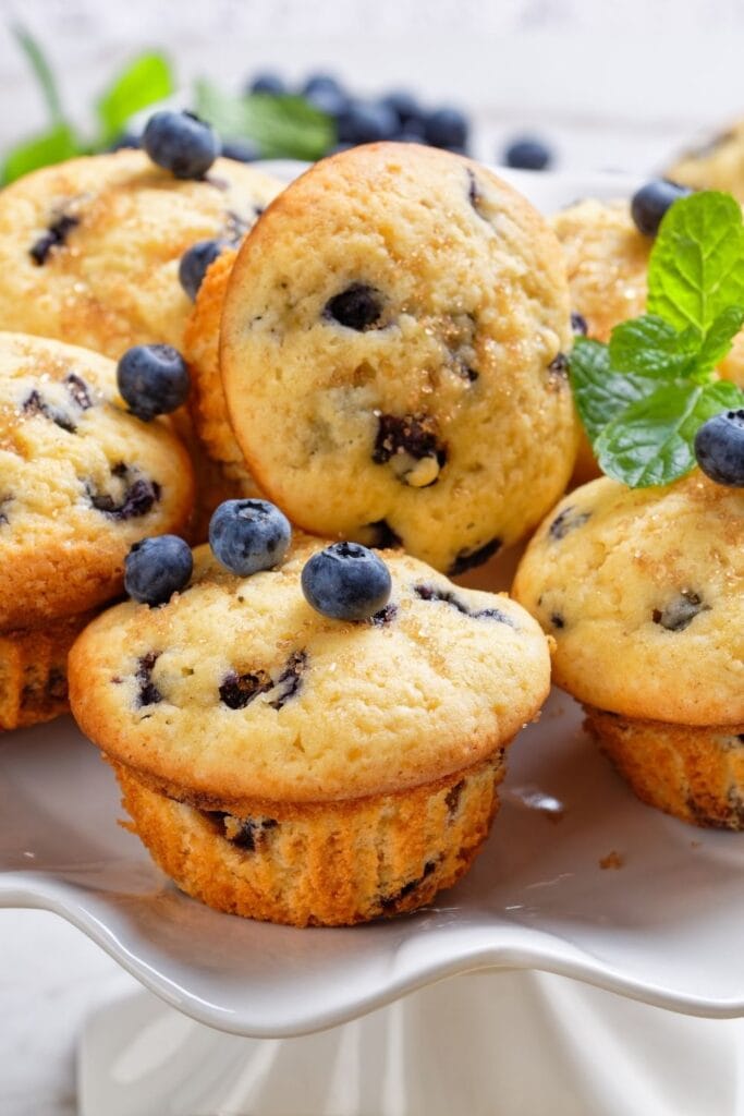 Vegan Muffins featuring Soft and Fluffy Blueberry Muffins