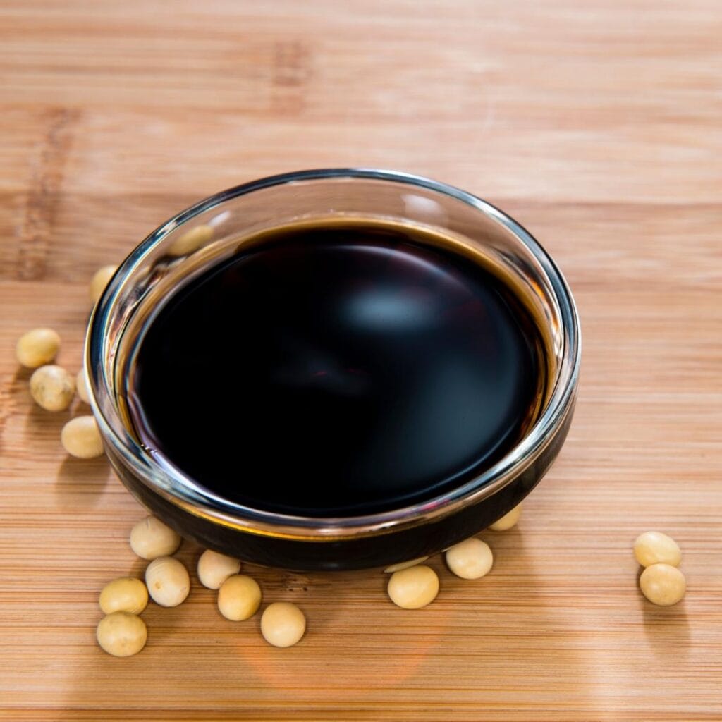 Soy Sauce in a Glass Dish