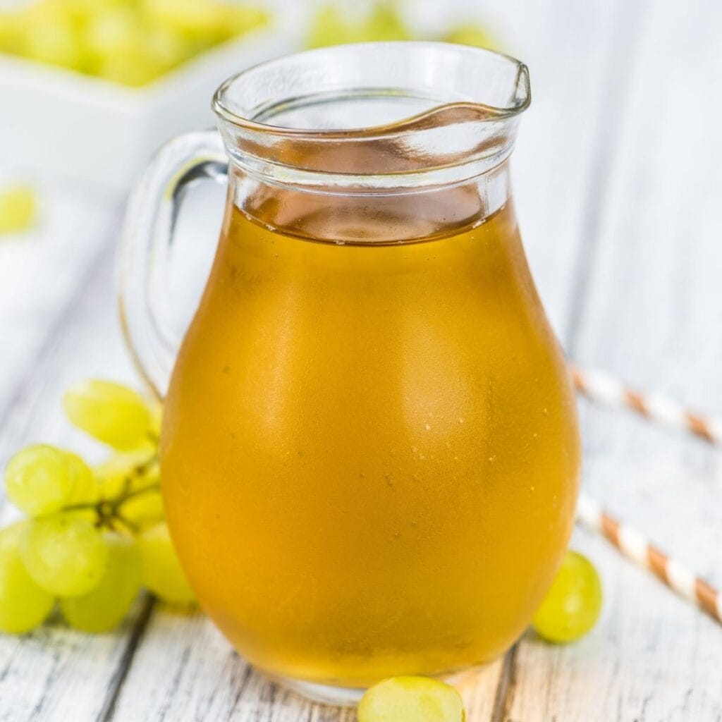 White Grape Juice in a Glass Pitcher