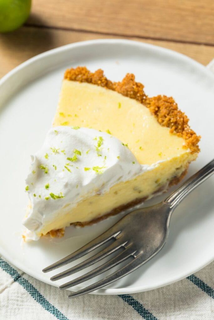 A Slice of Key Lime Pie with Cream