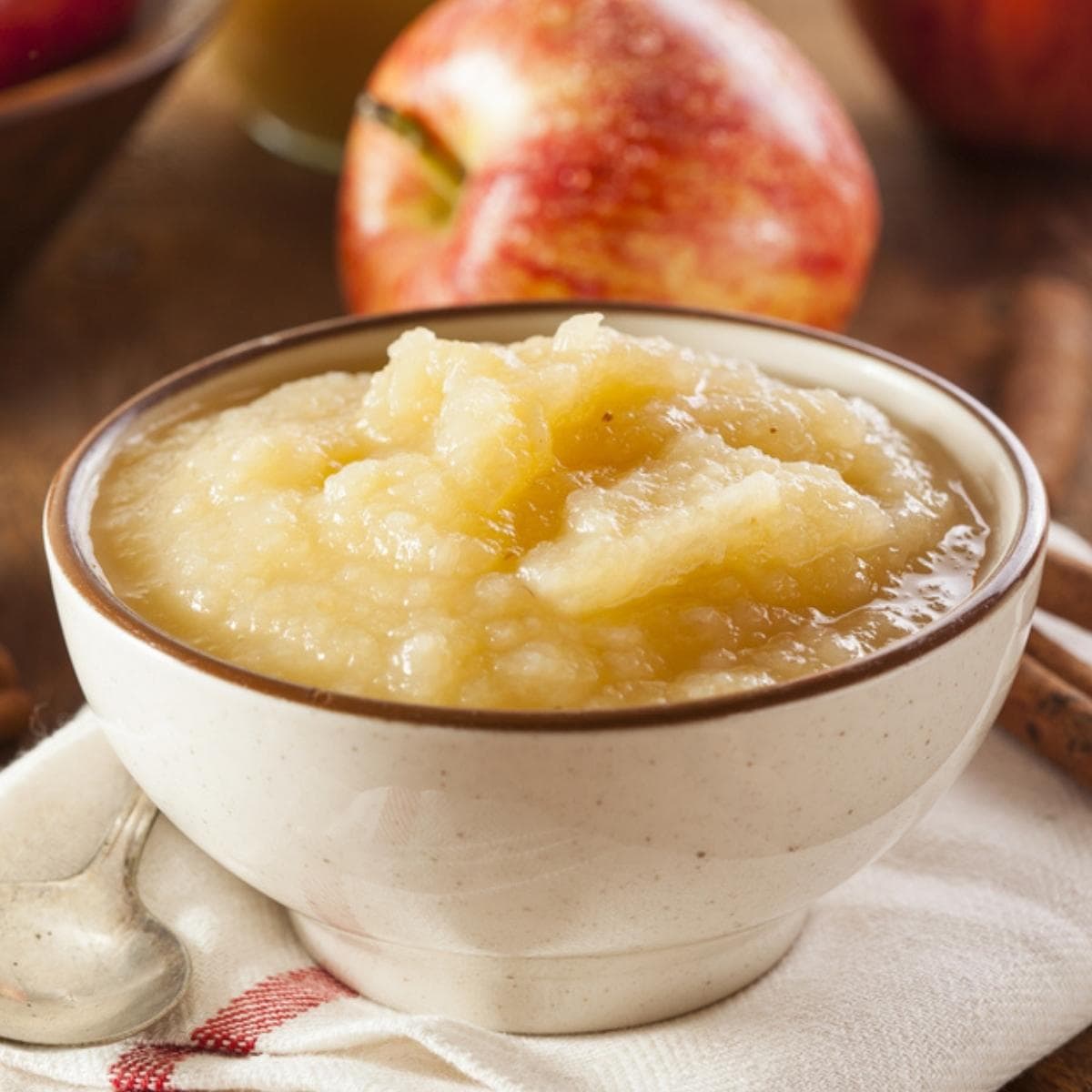 Applesauce in a small bowl