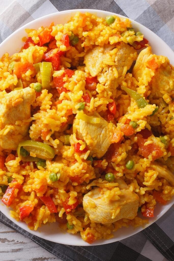 Arroz Con Pollo: Rice with Chicken and Vegetables