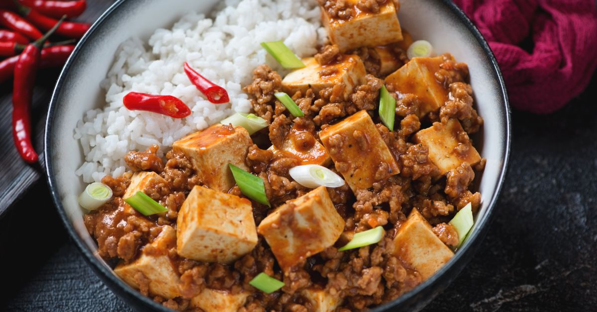Asian Rice Bowls with Tofu, Ground Pork and Spices