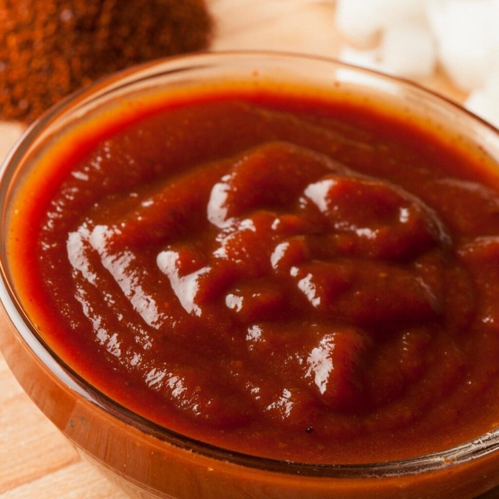 Barbecue Sauce in a Glass Dish