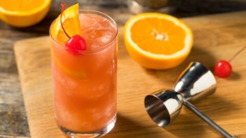 Boozy Sex on the Beach Cocktail with Orange and Cherry