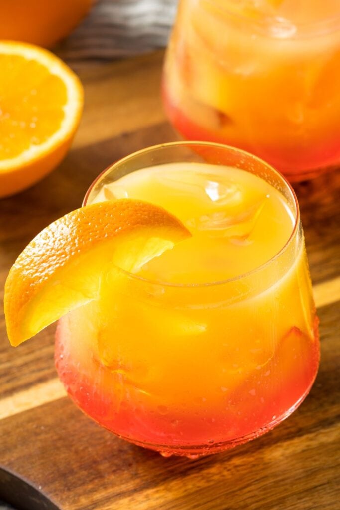 Boozy Tequila Sunrise Cocktail with Oranges