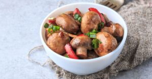 Bowl of Baby Bella Mushrooms with Vegetables