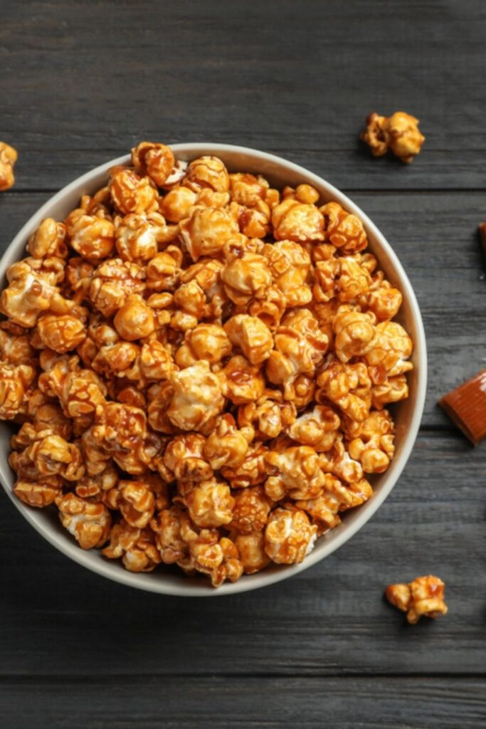 Bowl of caramel popcorn