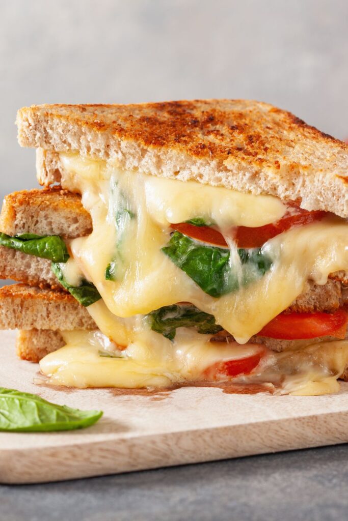 Muenster Grilled Cheese Sandwich with Tomatoes and Herbs