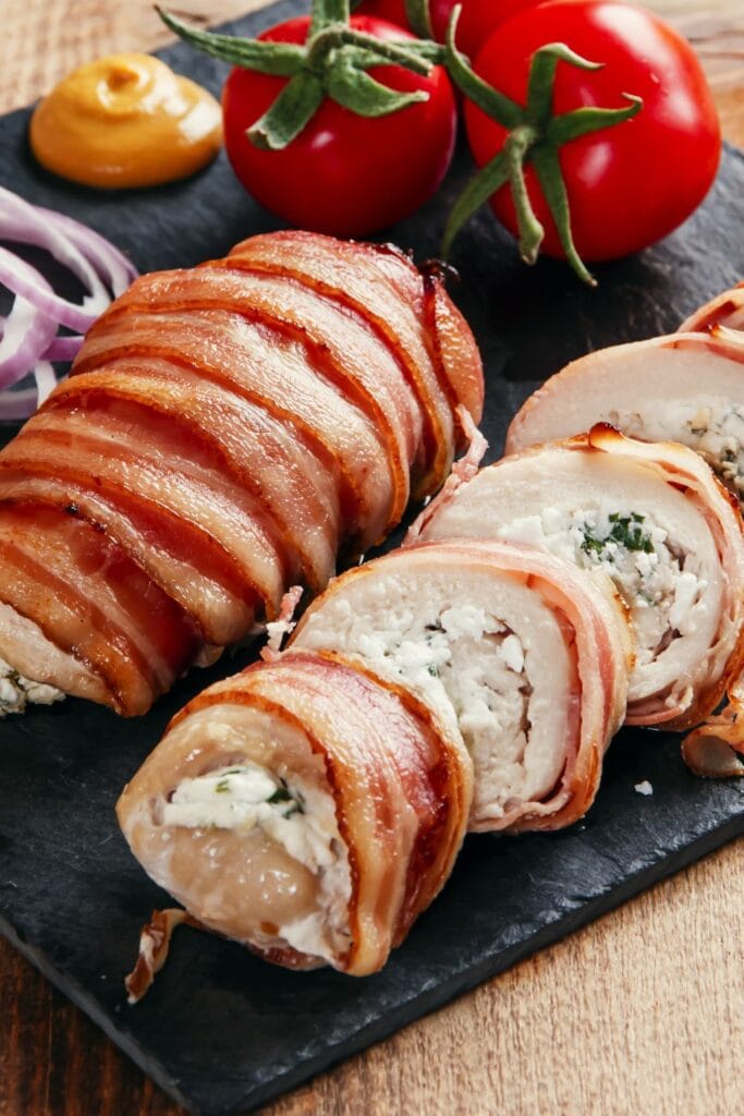 Chicken Breast Wrapped with Bacon and Stuffed with Feta Cheese