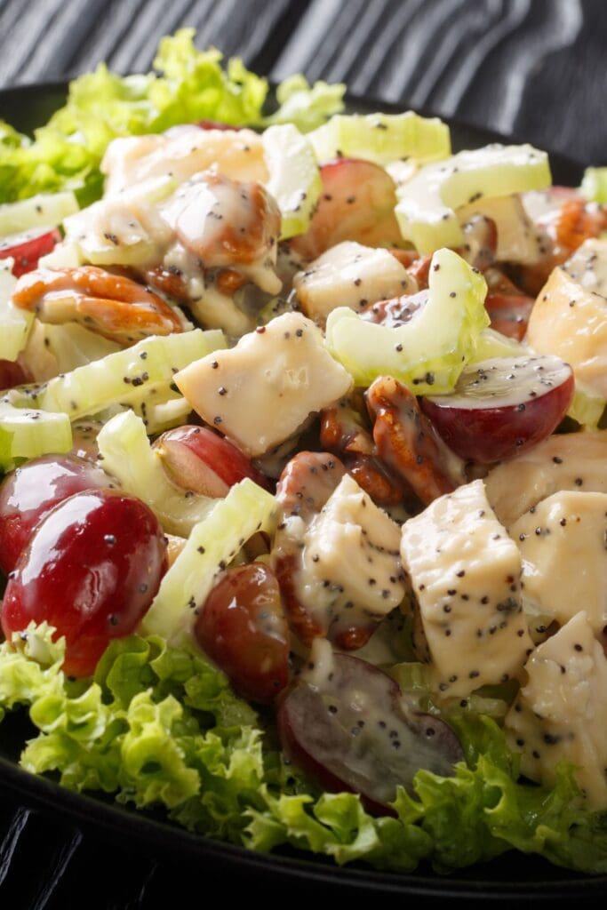 Chicken Salad with Grapes, Celery, Pecans and Lettuce