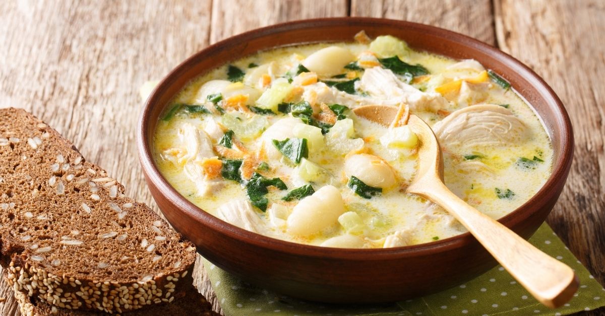 Chicken and Gnocchi Soup with Bread