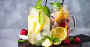 Classic and Strawberry Lemonade in a Mason Jar