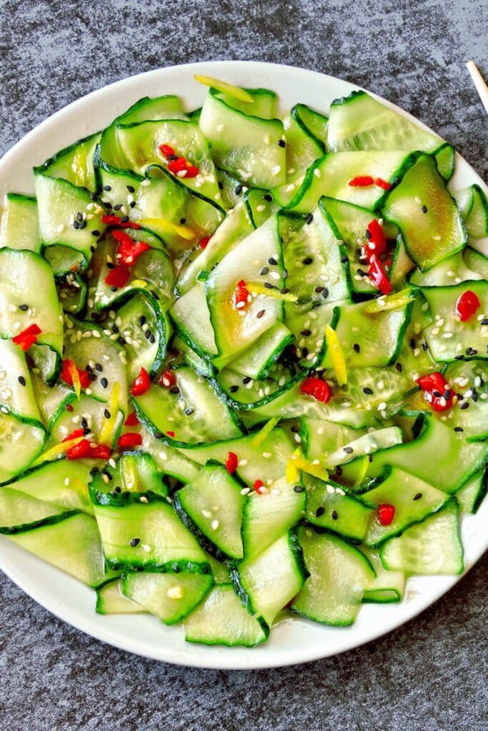 Cucumber Salad with Sesame and Peppers