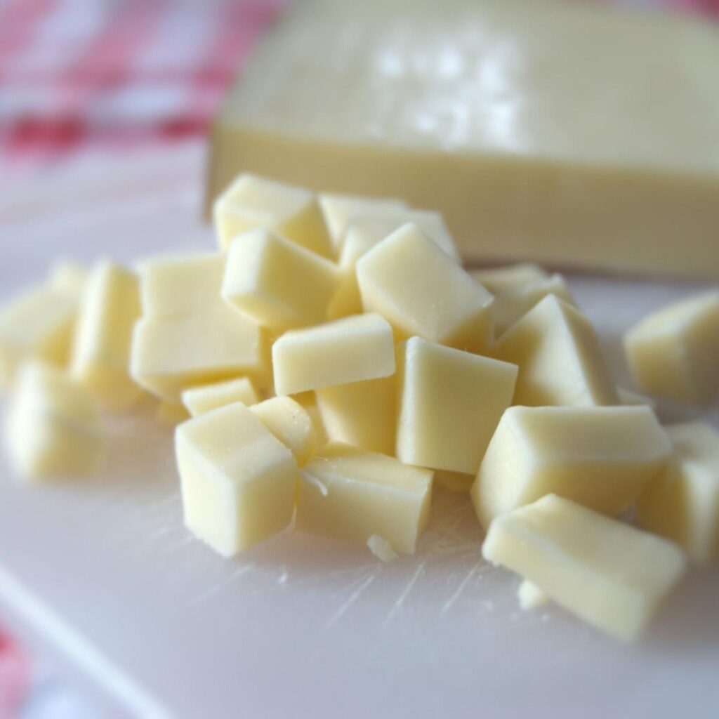 Fontina Cheese Sliced in Cubes