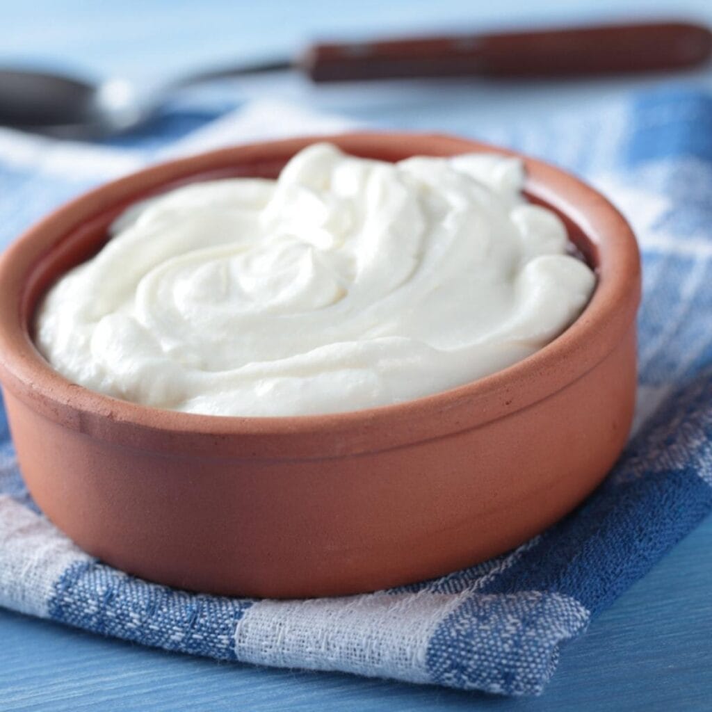 Greek Yogurt in A Small Pot