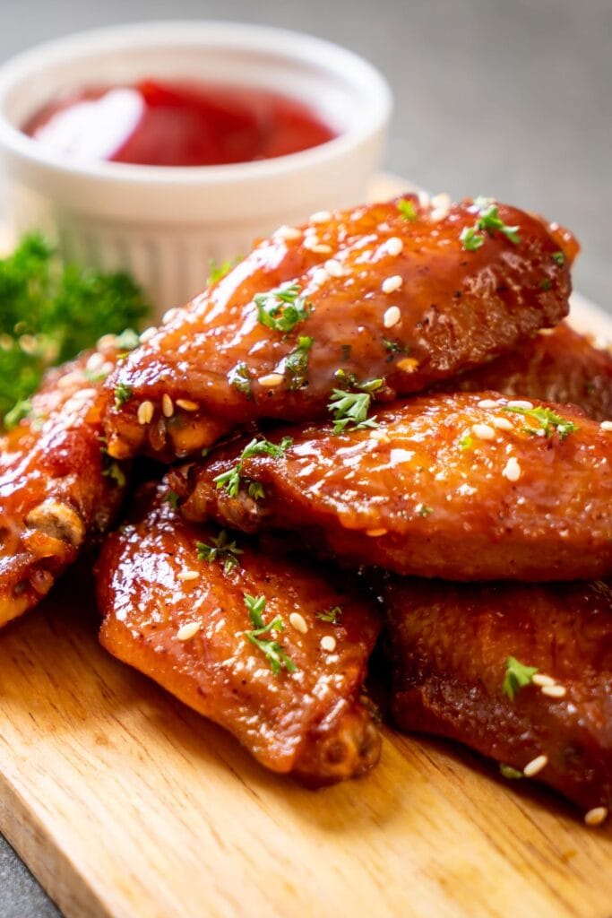 Homemade Baked Chicken Wings with Herbs and Ketchup