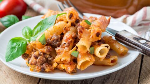 Homemade Baked Ziti with Ground Beef and Cheese