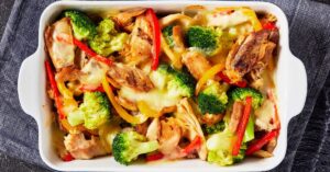 Homemade Broccoli and Chicken Casserole with Peppers