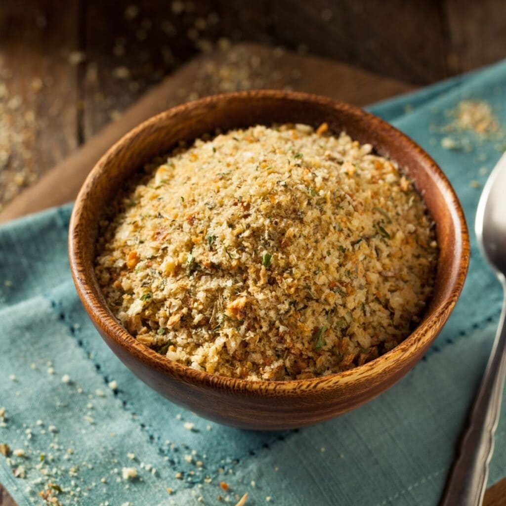 Homemade Organic Breadcrumbs in a Bowl