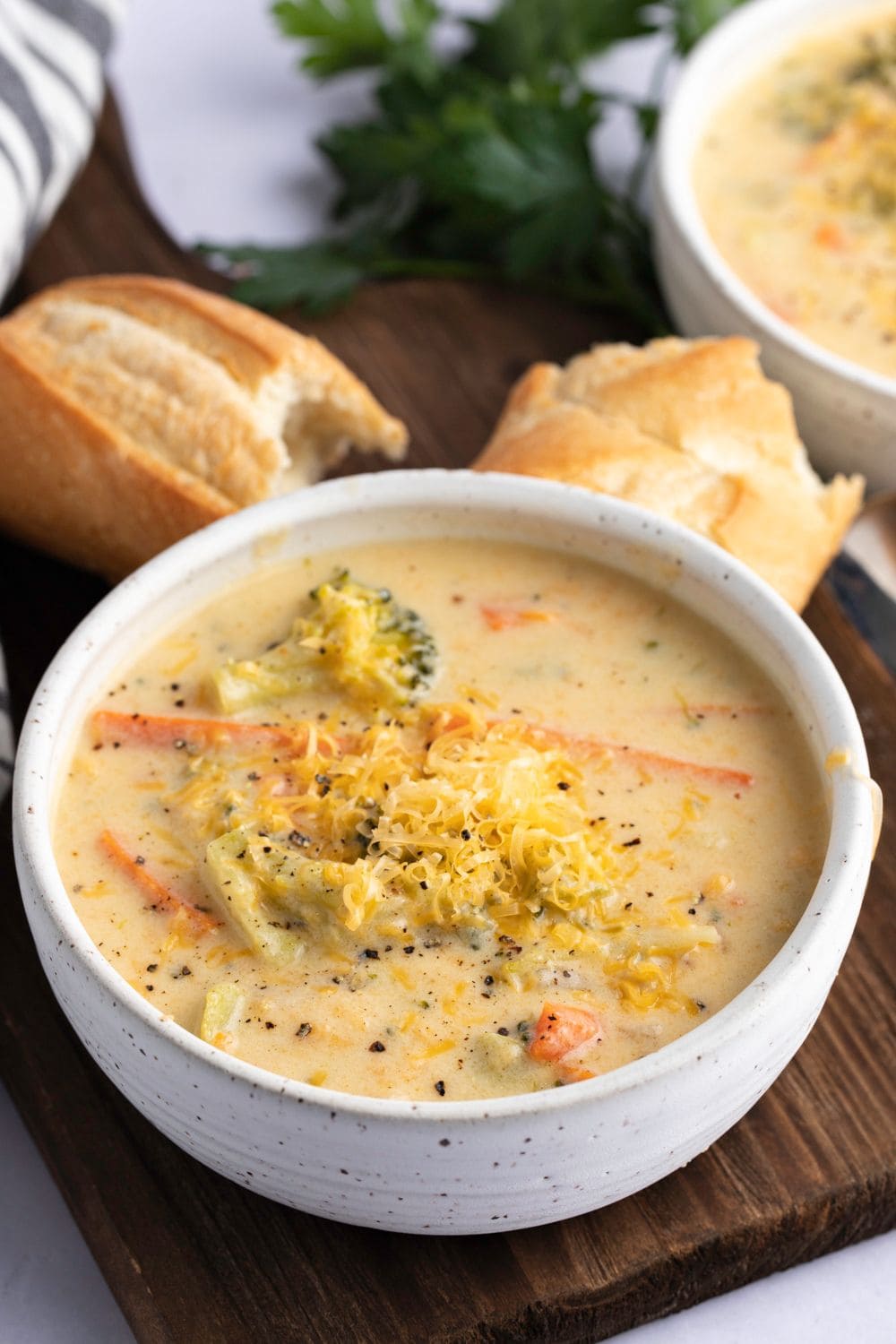 Homemade Panera Broccoli Cheddar Soup with Bread