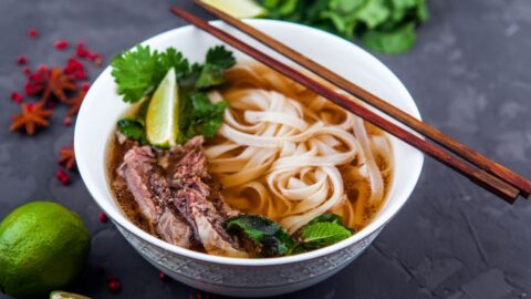 Homemade Pho Bo: Vietnamese Rice Noodle Soup with Beef