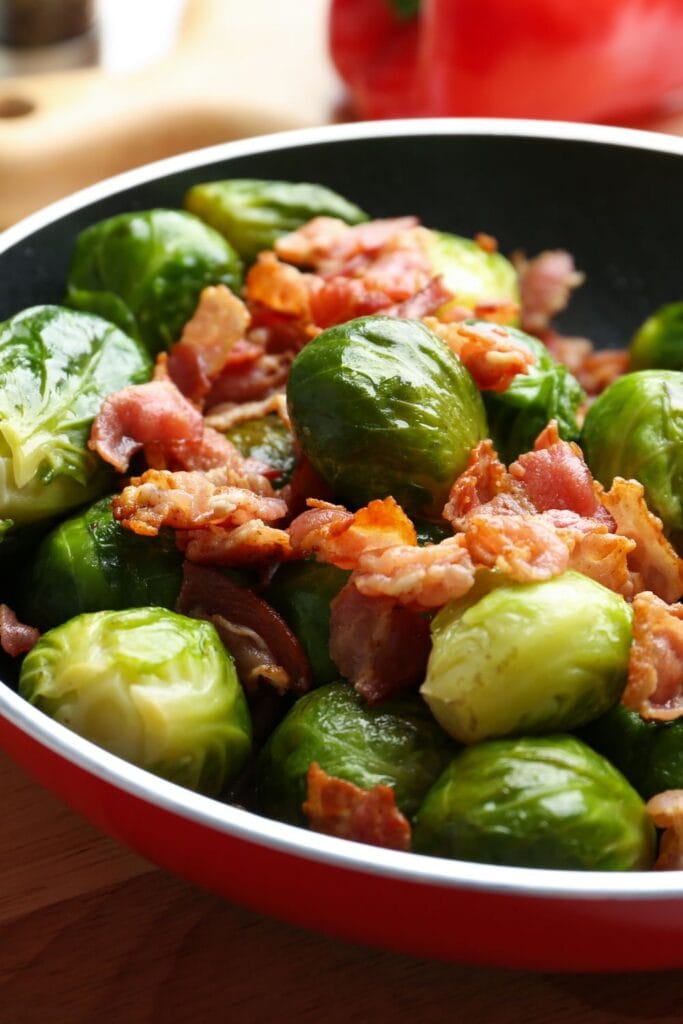 Homemade Roasted Brussels Sprouts with Bacon