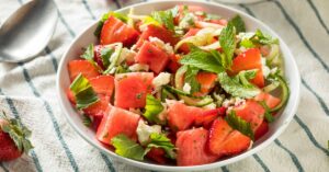 Homemade Watermelon and Cucumber Salad with Feta
