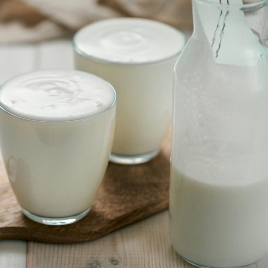 Milk in Glass and Bottle
