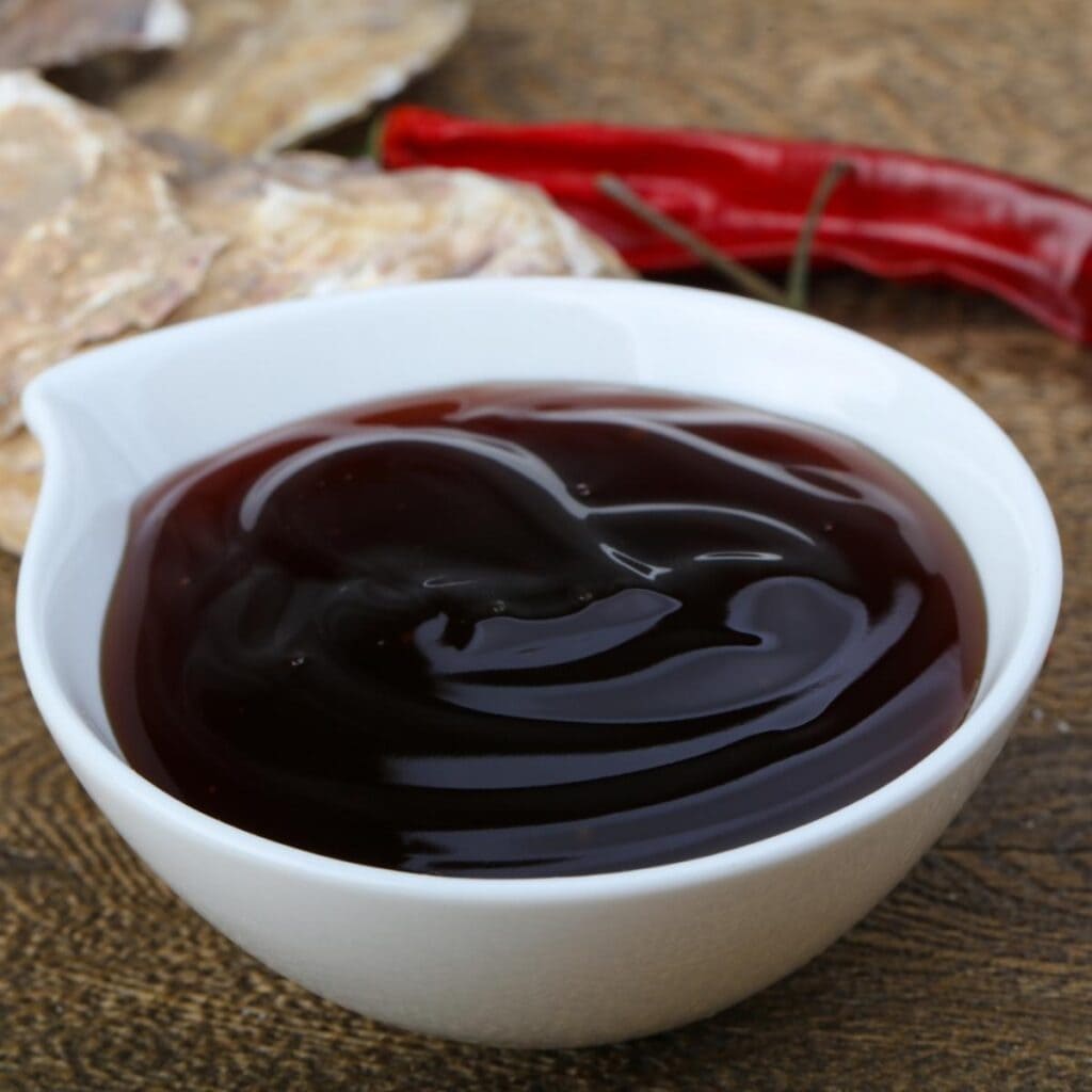 Oyster Sauce in a Small White Bowl