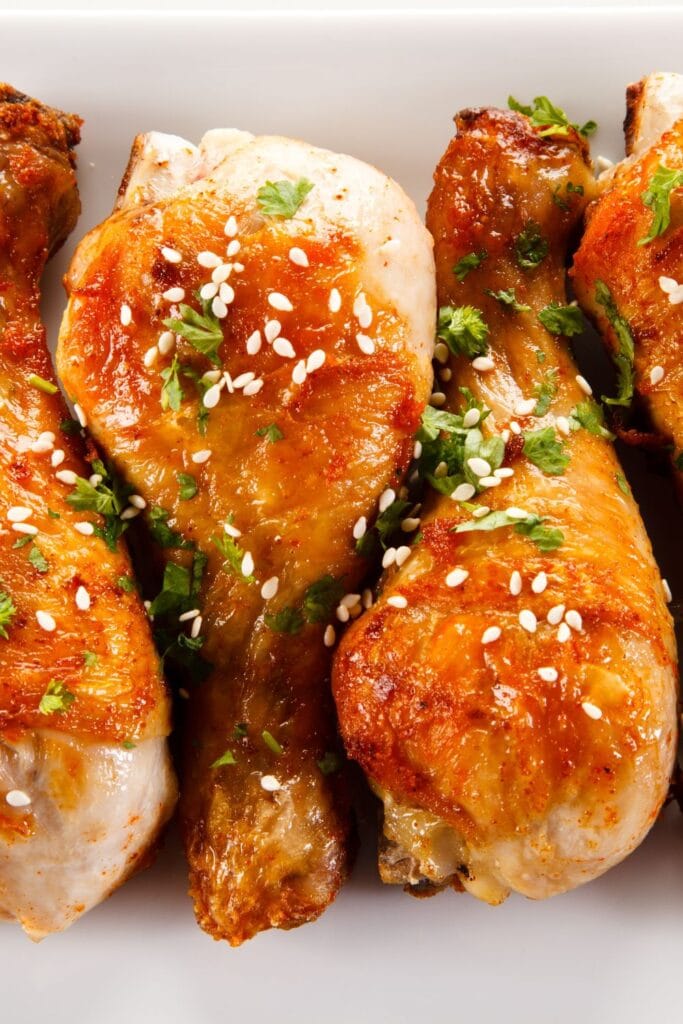 Roasted Chicken Drumsticks with Herbs and Sesame Seeds
