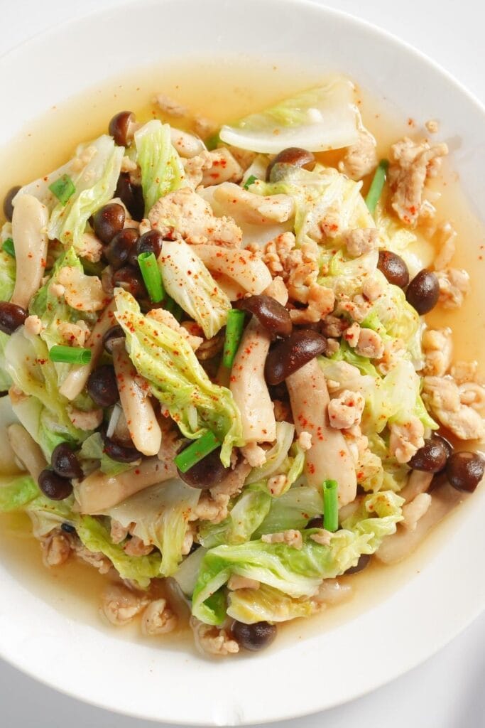 Stir-Fried Napa Cabbage with Beans and Chicken