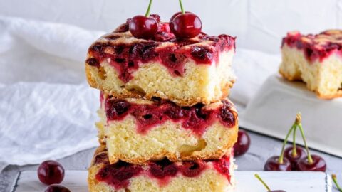 Sweet Cherry Cake Squares