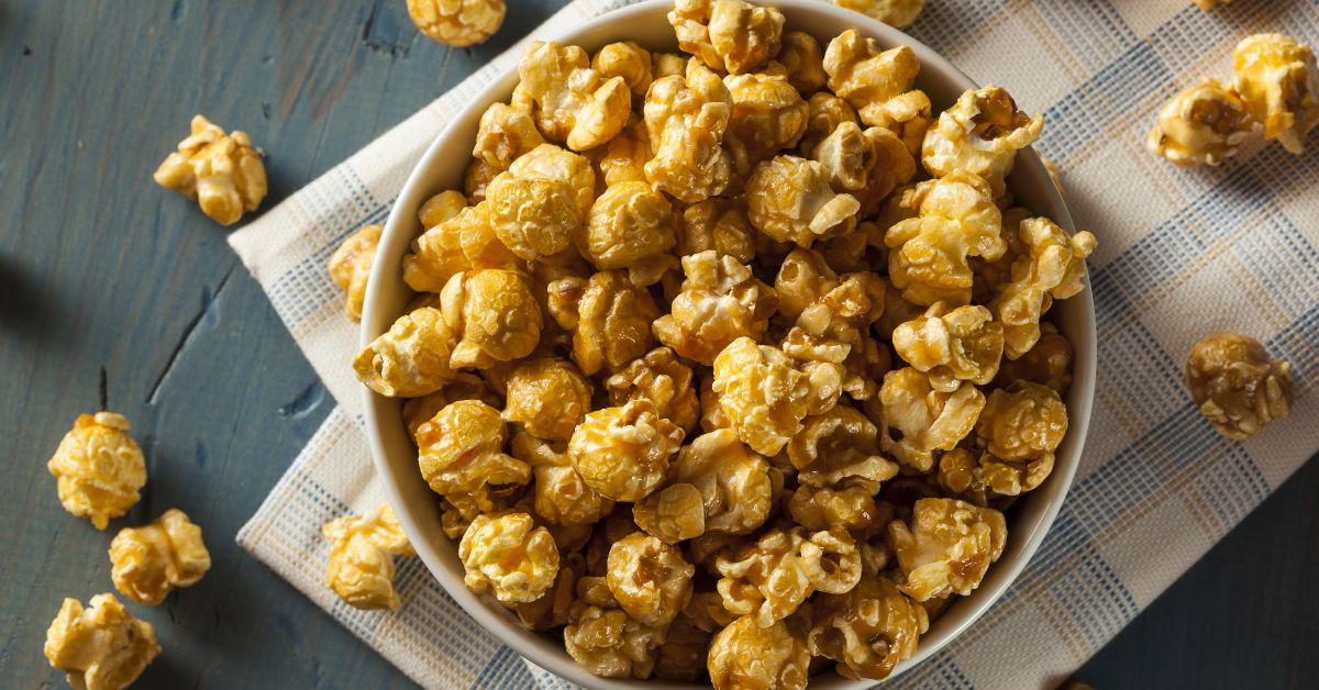 Sweet Homemade Golden Caramel Popcorn
