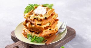 Vegan Cheese and Zucchini Waffle with Sour Cream