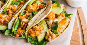 Vegan Homemade Cauliflower Tacos with Cilantro and Avocados