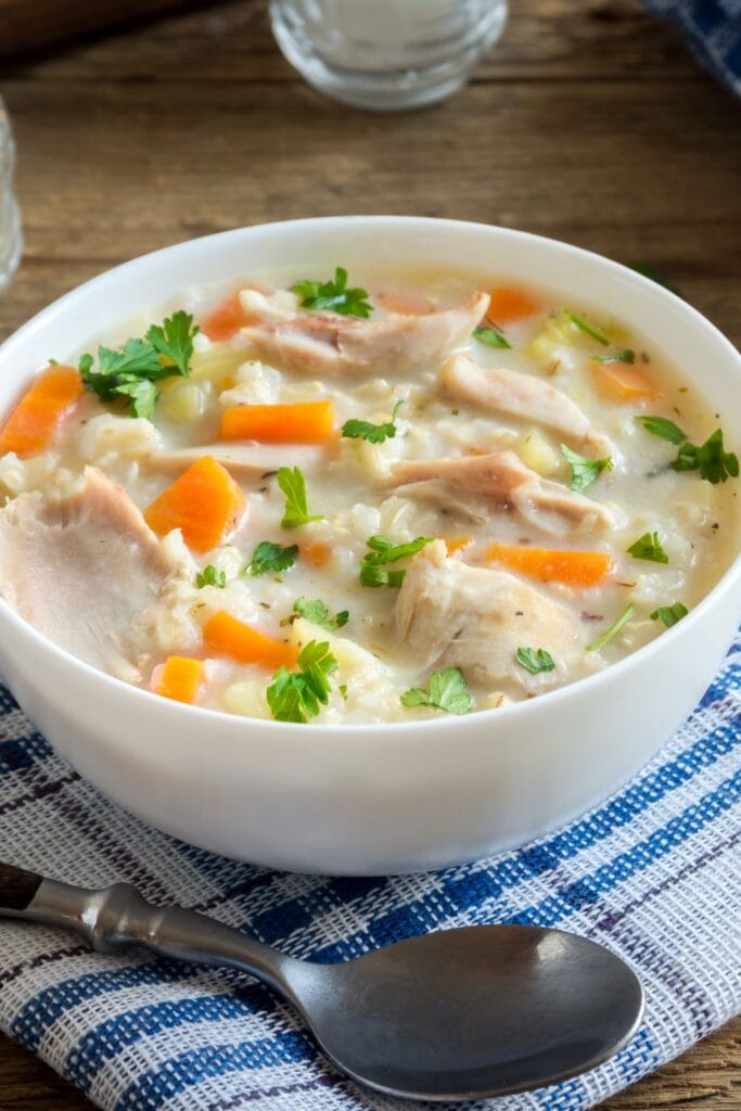 Warm and Creamy Wild Rice and Cream of Chicken Soup