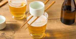 Alcoholic Sake Bombs with Rice and Beer