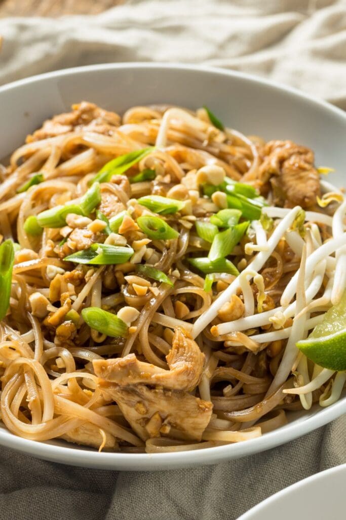 10 Bean Sprout Recipes That Showcase the Crunchy Superfood. Shown in picture: Chicken Pad Thai with Brussel Sprouts and Lime