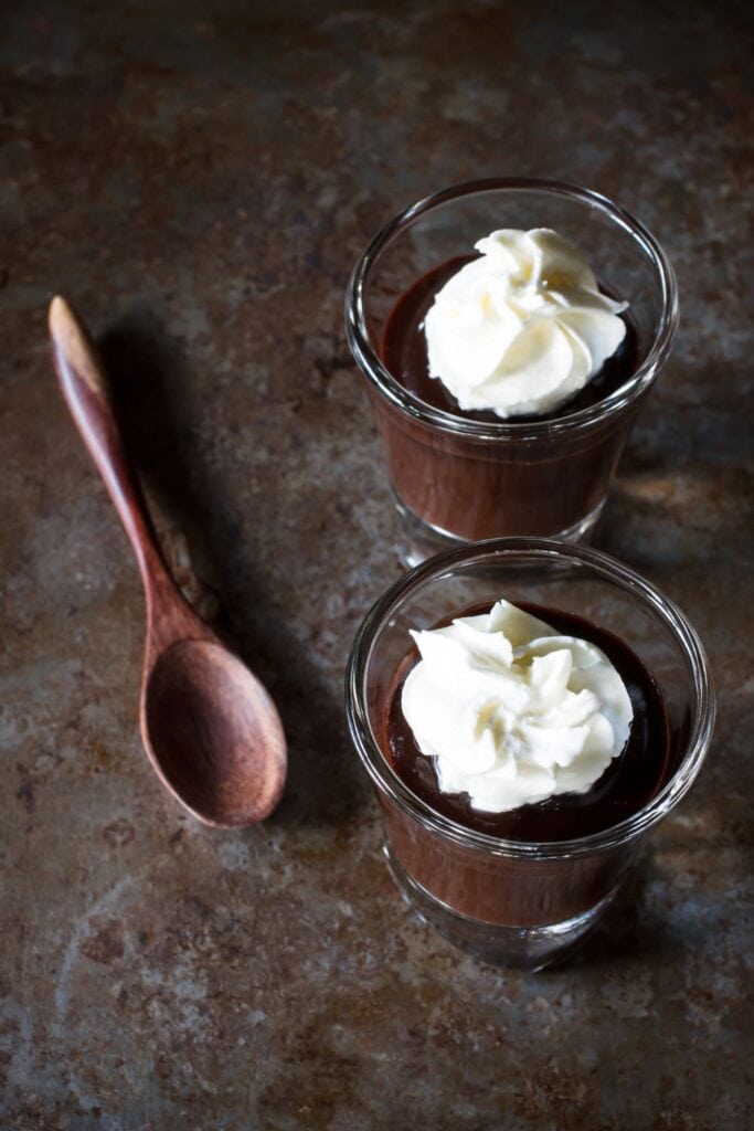 Chocolate Pudding Served in a Shot Glass