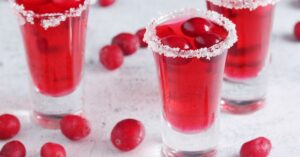 Cranberry Liquor Shots with Salt for Christmas
