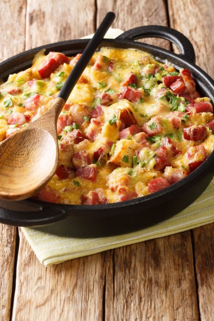 Ham, Cheese and Egg Strata with Bread