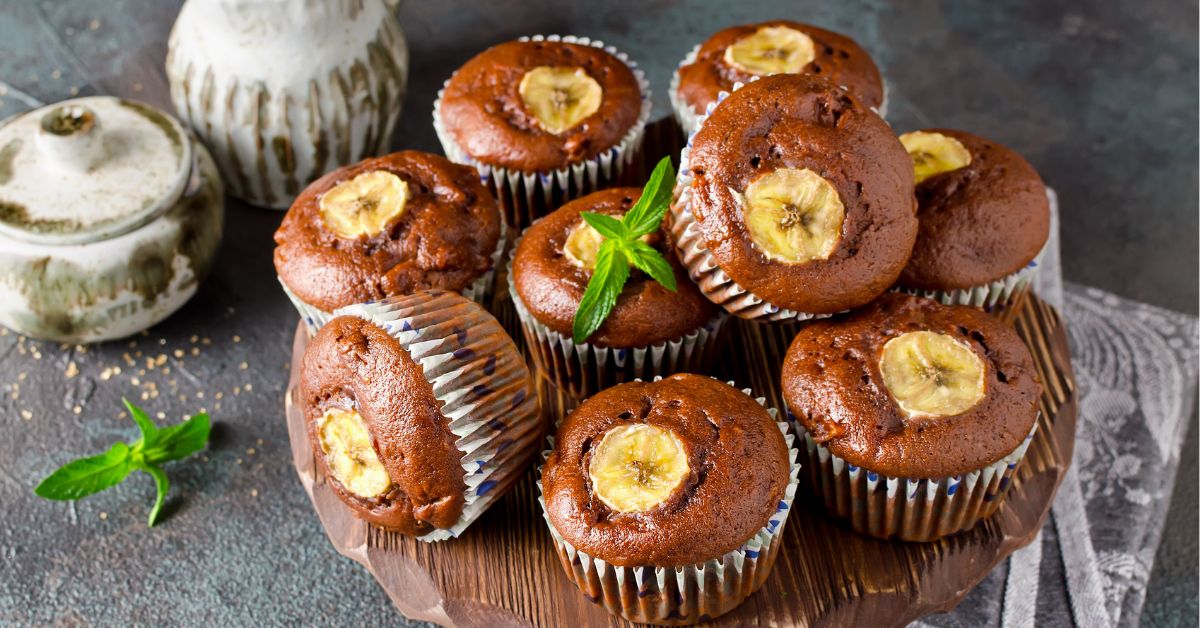 Healthy Homemade Chocolate Banana Muffins