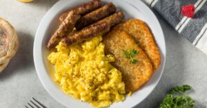 Homemade Breakfast Sausage with Scrambled Eggs and Hash Browns