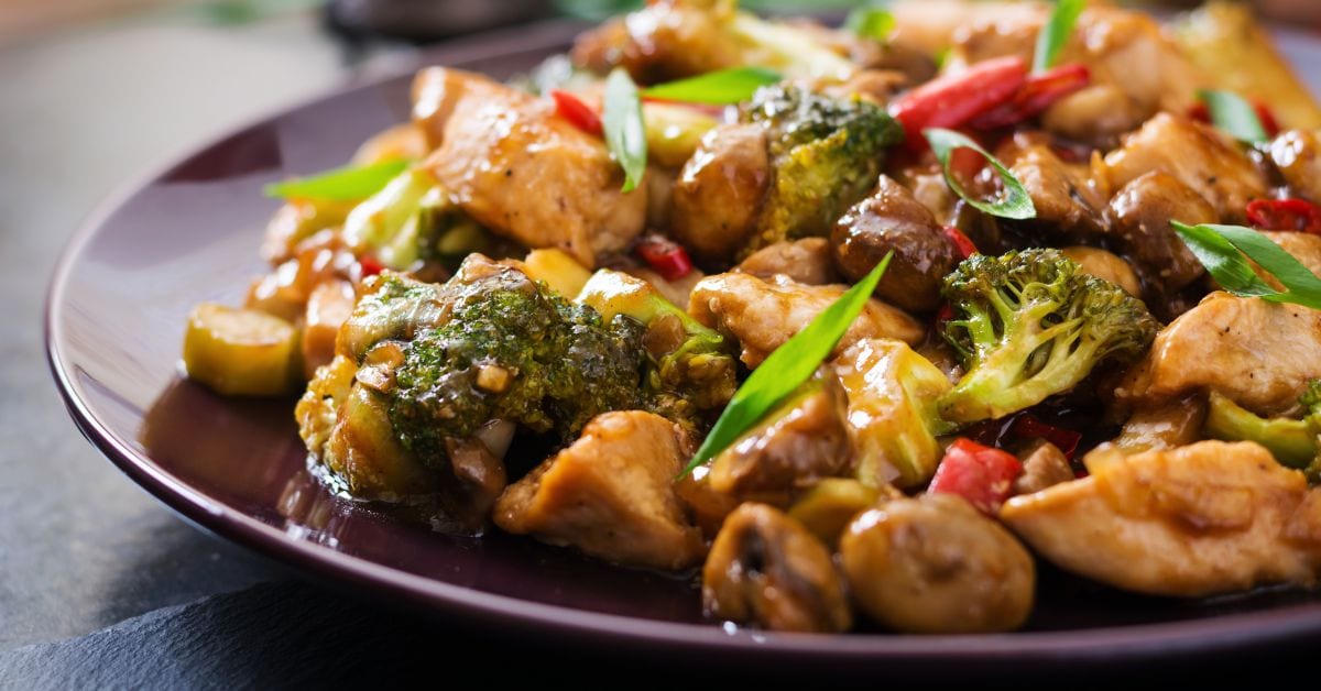 Homemade Chicken Stir-Fry with Broccoli, Pepper and Ginger