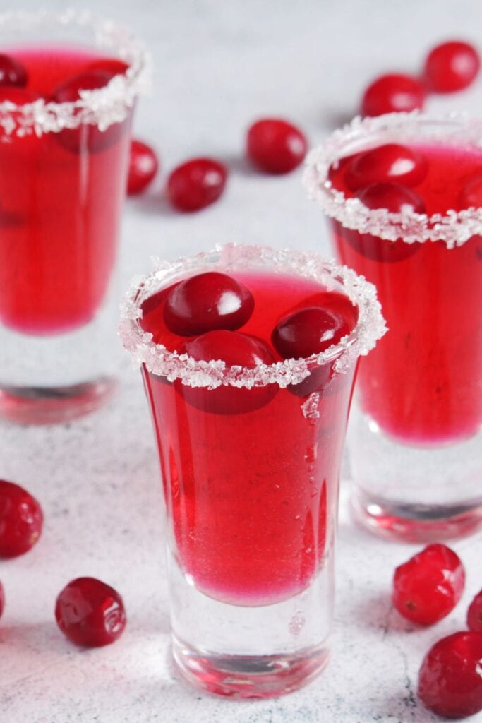 Homemade Cranberry Liquor Shots